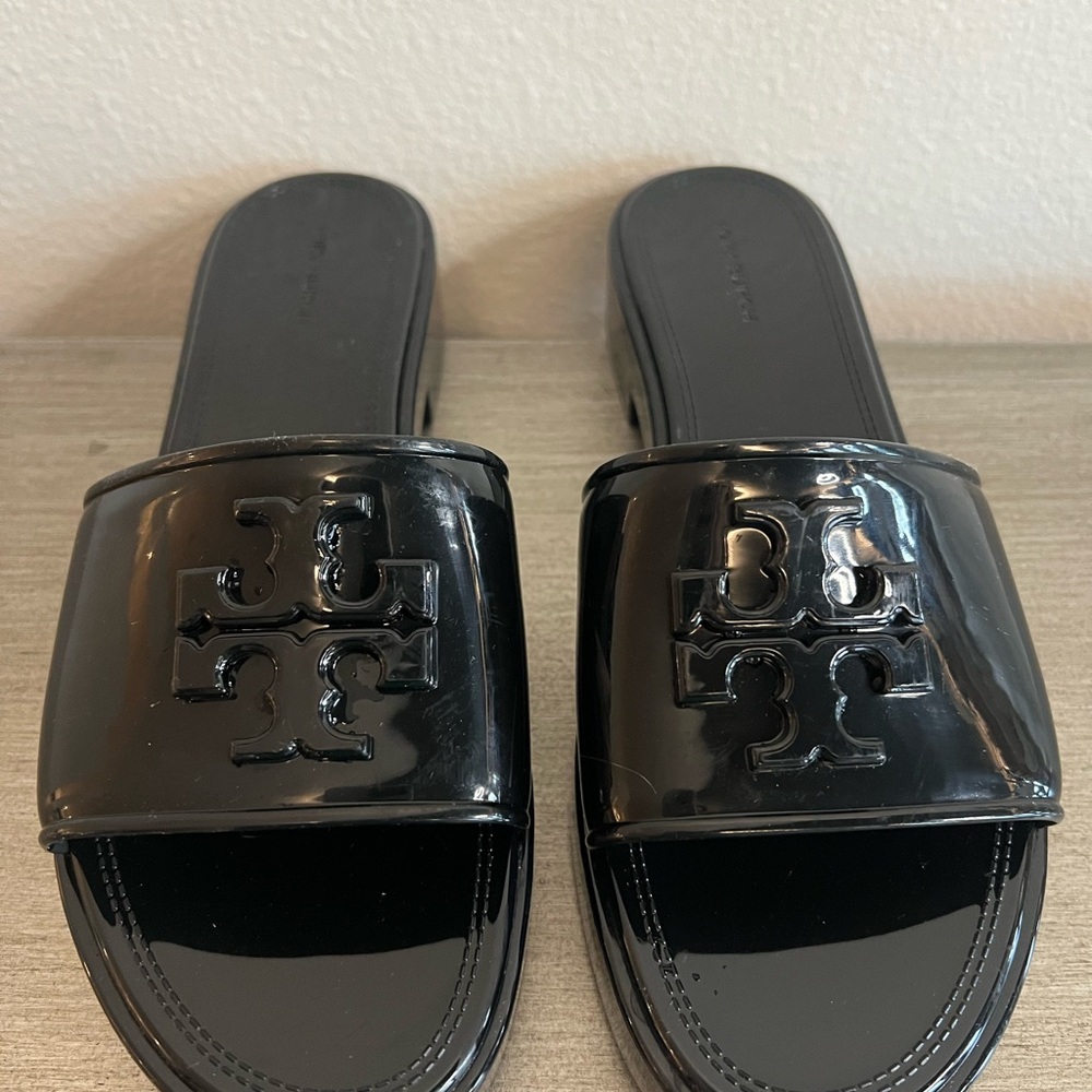 Tory Burch Glossy Black Sandals